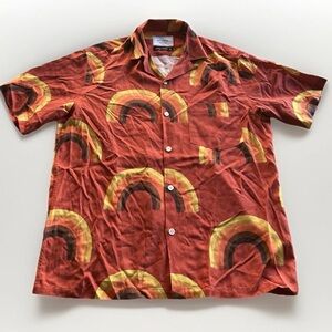 Portuguese Flannel Rainbow Camp Shirt Men's Medium Short Sleeve All Over Graphic